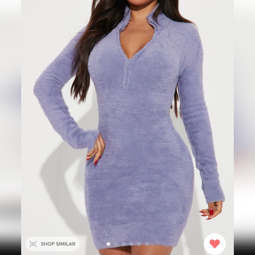 Fuzzy Purple Mini Dress